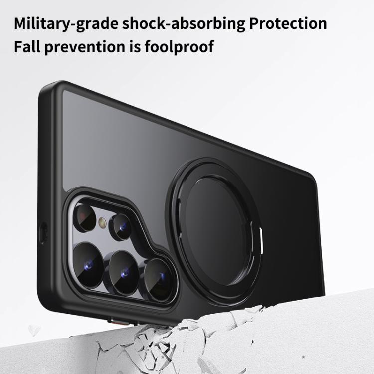 For Samsung Galaxy S25 Ultra 5G Frosted 360 Degree MagSafe Magnetic Holder Phone Case