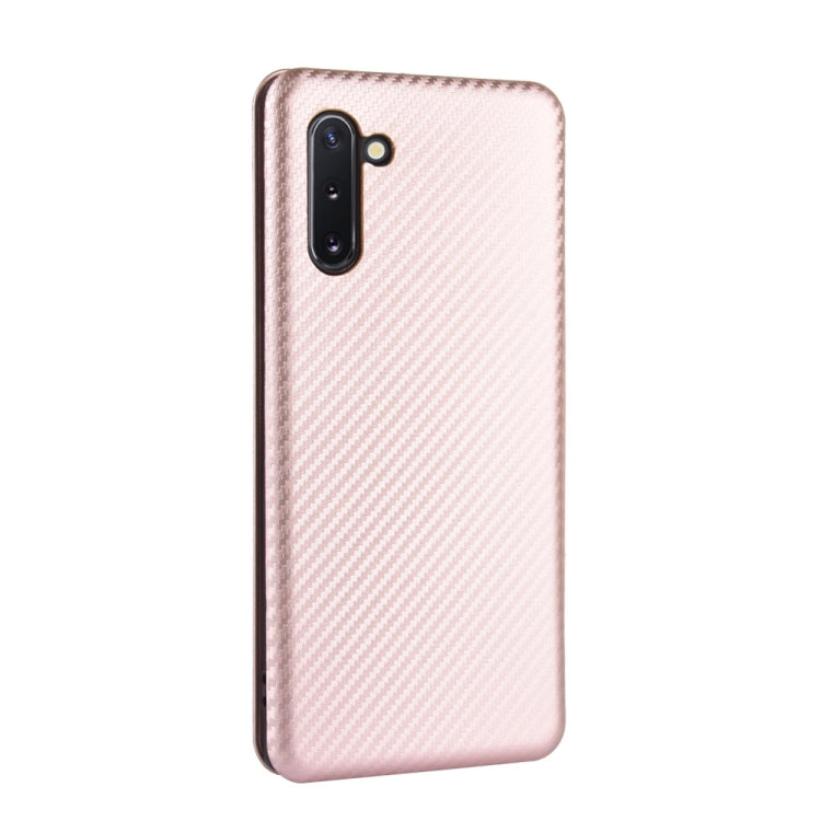 For Samsung Galaxy Note10 Carbon Fiber Texture Horizontal Flip TPU + PC + PU Leather Case with Card Slot