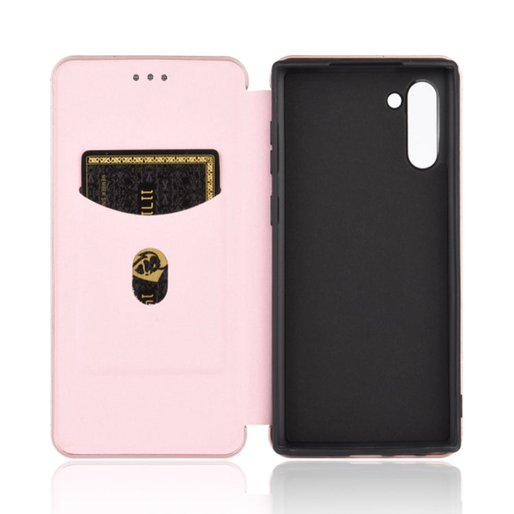 For Samsung Galaxy Note10 Carbon Fiber Texture Horizontal Flip TPU + PC + PU Leather Case with Card Slot