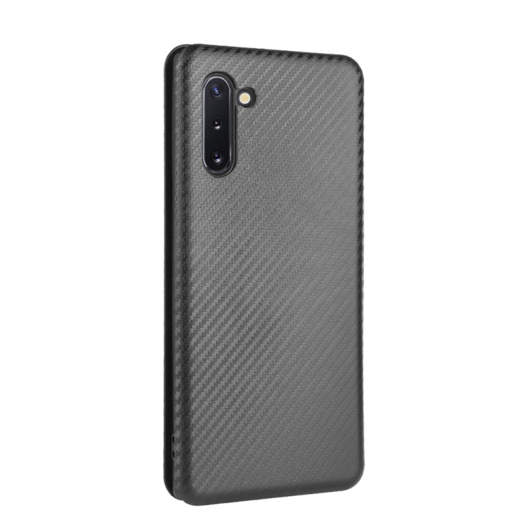 For Samsung Galaxy Note10 Carbon Fiber Texture Horizontal Flip TPU + PC + PU Leather Case with Card Slot