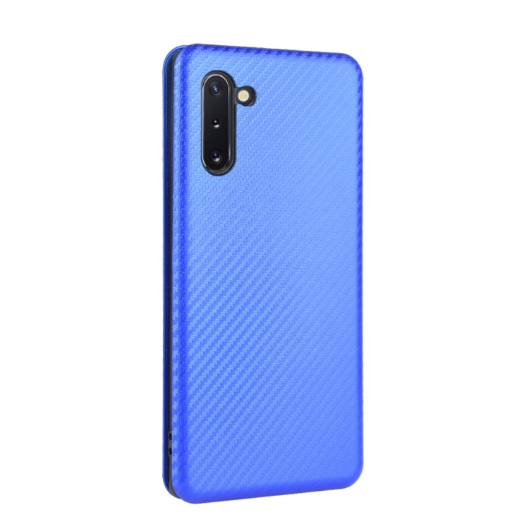 For Samsung Galaxy Note10 Carbon Fiber Texture Horizontal Flip TPU + PC + PU Leather Case with Card Slot