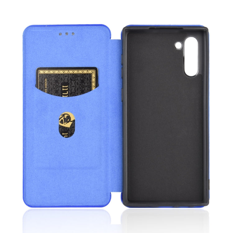 For Samsung Galaxy Note10 Carbon Fiber Texture Horizontal Flip TPU + PC + PU Leather Case with Card Slot