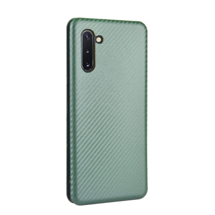 For Samsung Galaxy Note10 Carbon Fiber Texture Horizontal Flip TPU + PC + PU Leather Case with Card Slot