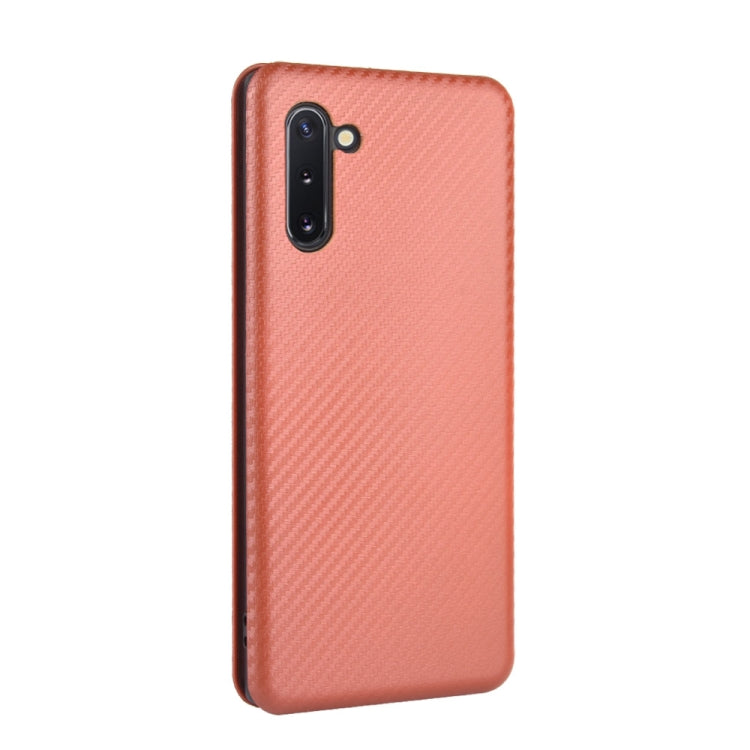 For Samsung Galaxy Note10 Carbon Fiber Texture Horizontal Flip TPU + PC + PU Leather Case with Card Slot