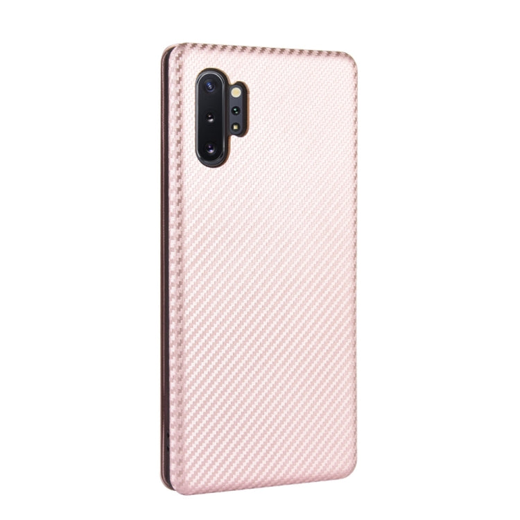 For Samsung Galaxy Note10 Plus Carbon Fiber Texture Horizontal Flip TPU + PC + PU Leather Case with Card Slot