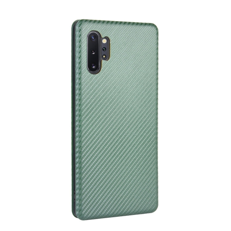 For Samsung Galaxy Note10 Plus Carbon Fiber Texture Horizontal Flip TPU + PC + PU Leather Case with Card Slot