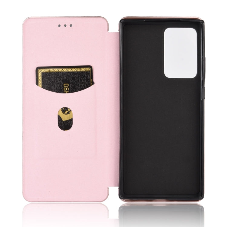 For Samsung Galaxy Note20 Ultra Carbon Fiber Texture Horizontal Flip TPU + PC + PU Leather Case with Card Slot