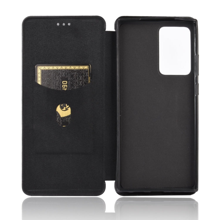 For Samsung Galaxy Note20 Ultra Carbon Fiber Texture Horizontal Flip TPU + PC + PU Leather Case with Card Slot