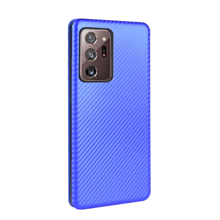 For Samsung Galaxy Note20 Ultra Carbon Fiber Texture Horizontal Flip TPU + PC + PU Leather Case with Card Slot