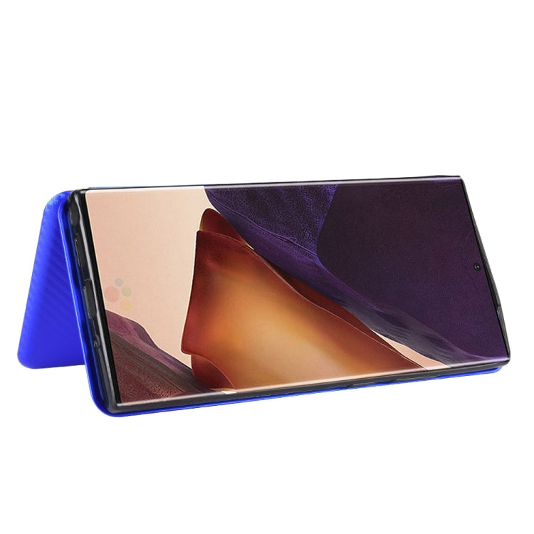 For Samsung Galaxy Note20 Ultra Carbon Fiber Texture Horizontal Flip TPU + PC + PU Leather Case with Card Slot