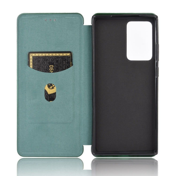 For Samsung Galaxy Note20 Ultra Carbon Fiber Texture Horizontal Flip TPU + PC + PU Leather Case with Card Slot