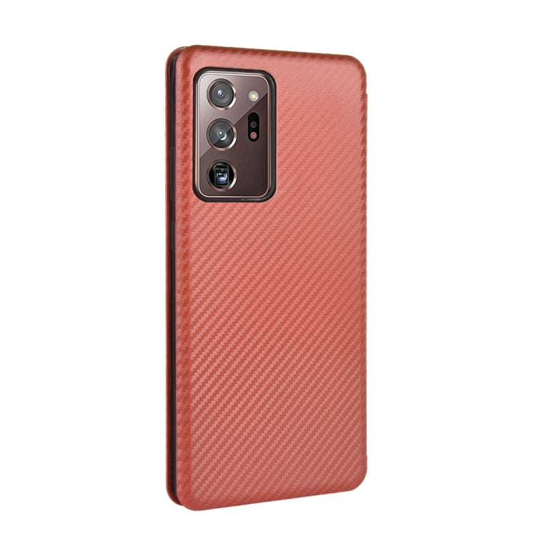 For Samsung Galaxy Note20 Ultra Carbon Fiber Texture Horizontal Flip TPU + PC + PU Leather Case with Card Slot