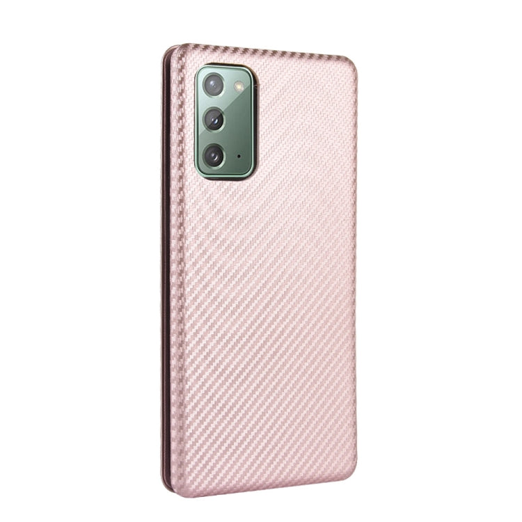For Samsung Galaxy Note20  Carbon Fiber Texture Horizontal Flip TPU + PC + PU Leather Case with Card Slot