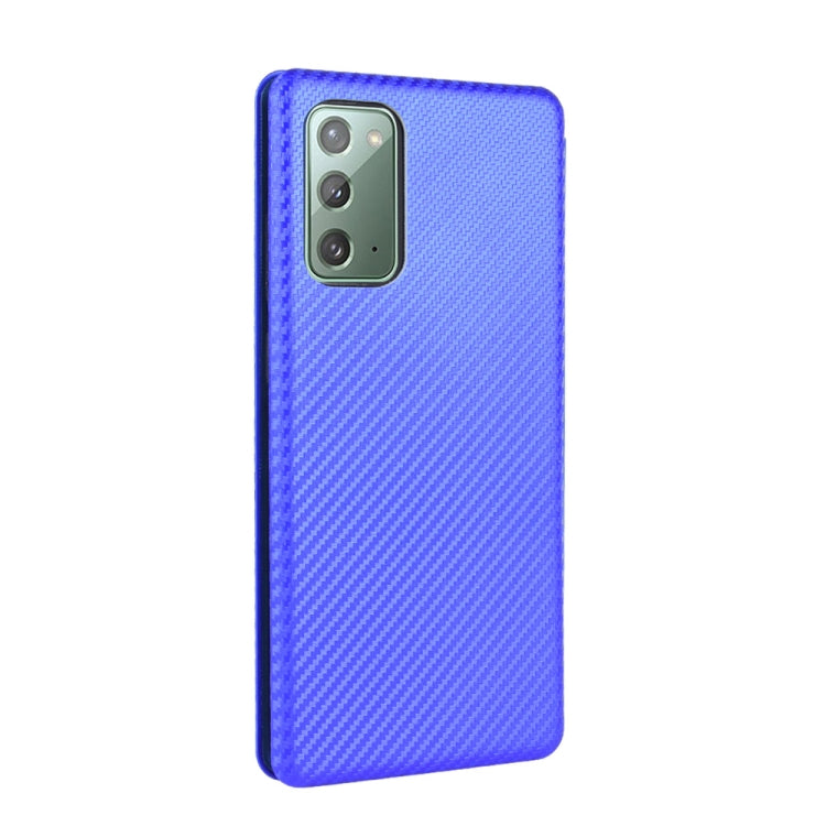 For Samsung Galaxy Note20  Carbon Fiber Texture Horizontal Flip TPU + PC + PU Leather Case with Card Slot