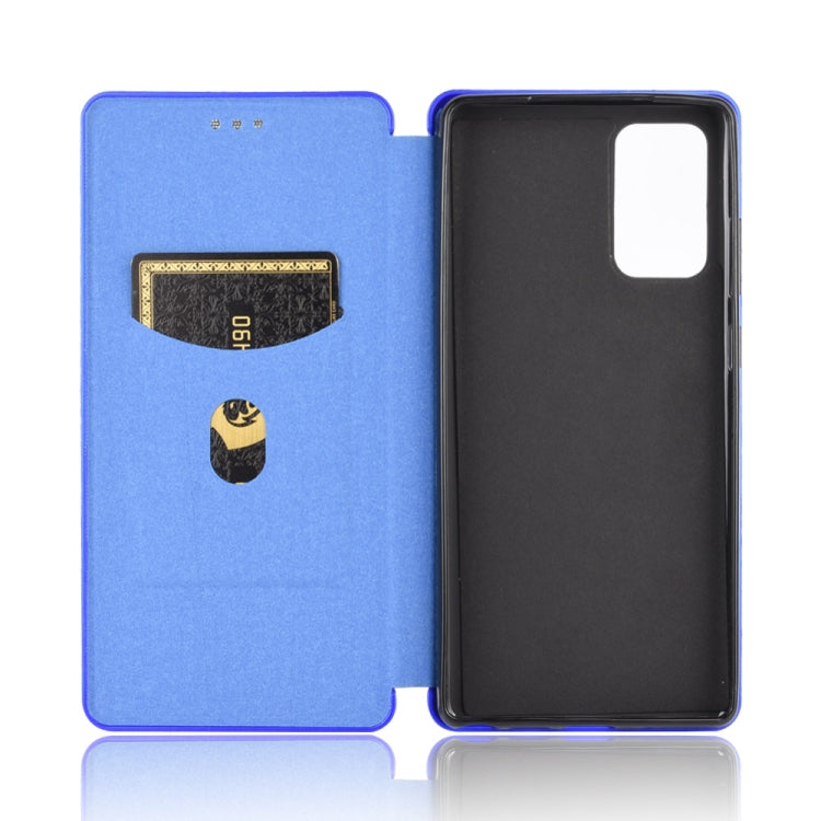 For Samsung Galaxy Note20  Carbon Fiber Texture Horizontal Flip TPU + PC + PU Leather Case with Card Slot