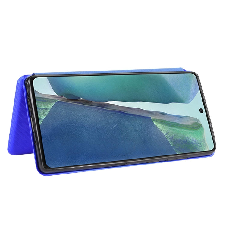 For Samsung Galaxy Note20  Carbon Fiber Texture Horizontal Flip TPU + PC + PU Leather Case with Card Slot