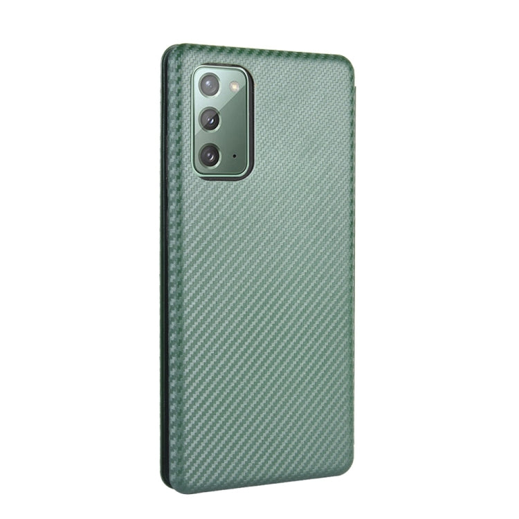 For Samsung Galaxy Note20  Carbon Fiber Texture Horizontal Flip TPU + PC + PU Leather Case with Card Slot