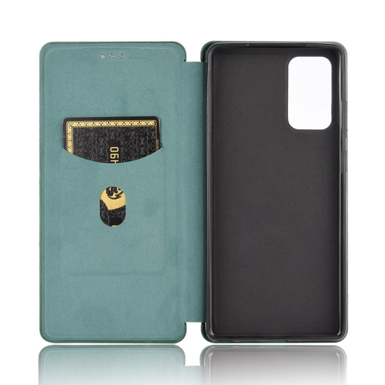 For Samsung Galaxy Note20  Carbon Fiber Texture Horizontal Flip TPU + PC + PU Leather Case with Card Slot