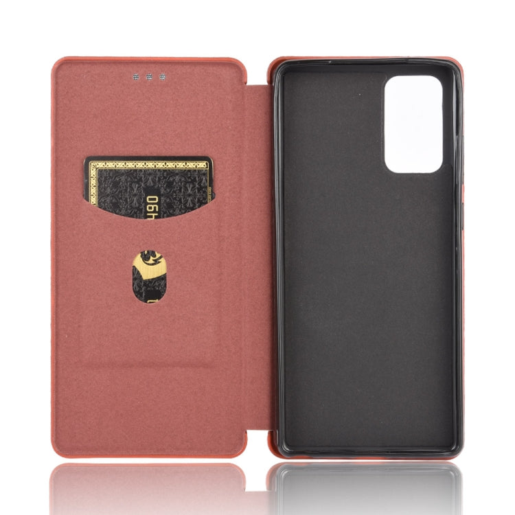 For Samsung Galaxy Note20  Carbon Fiber Texture Horizontal Flip TPU + PC + PU Leather Case with Card Slot