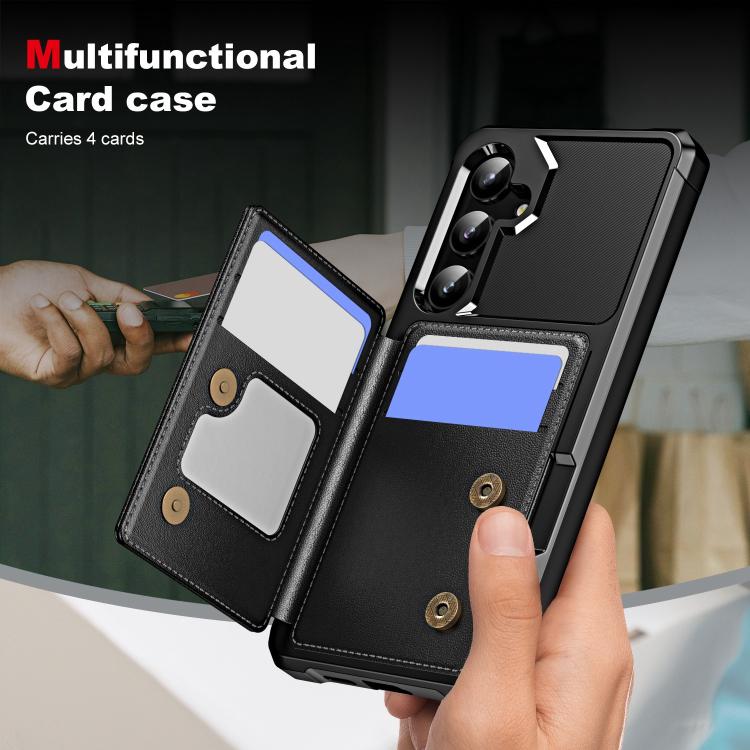 For Samsung Galaxy A55 5G Horizontal Flip Card Bag Holder Leather Phone Case
