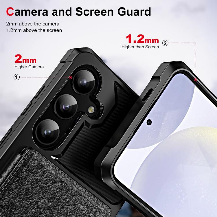 For Samsung Galaxy A55 5G Horizontal Flip Card Bag Holder Leather Phone Case