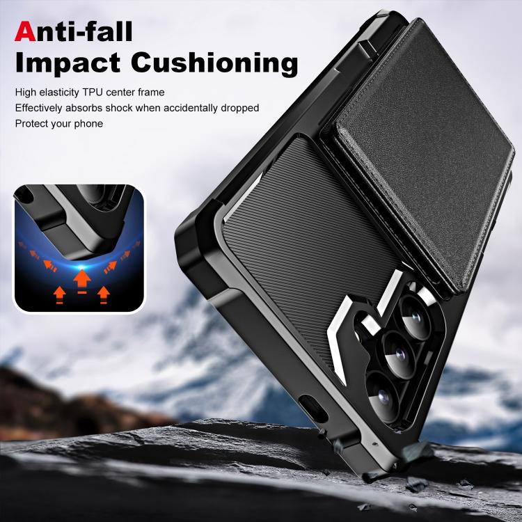 For Samsung Galaxy A55 5G Horizontal Flip Card Bag Holder Leather Phone Case