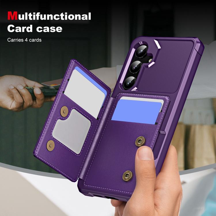 For Samsung Galaxy A55 5G Horizontal Flip Card Bag Holder Leather Phone Case