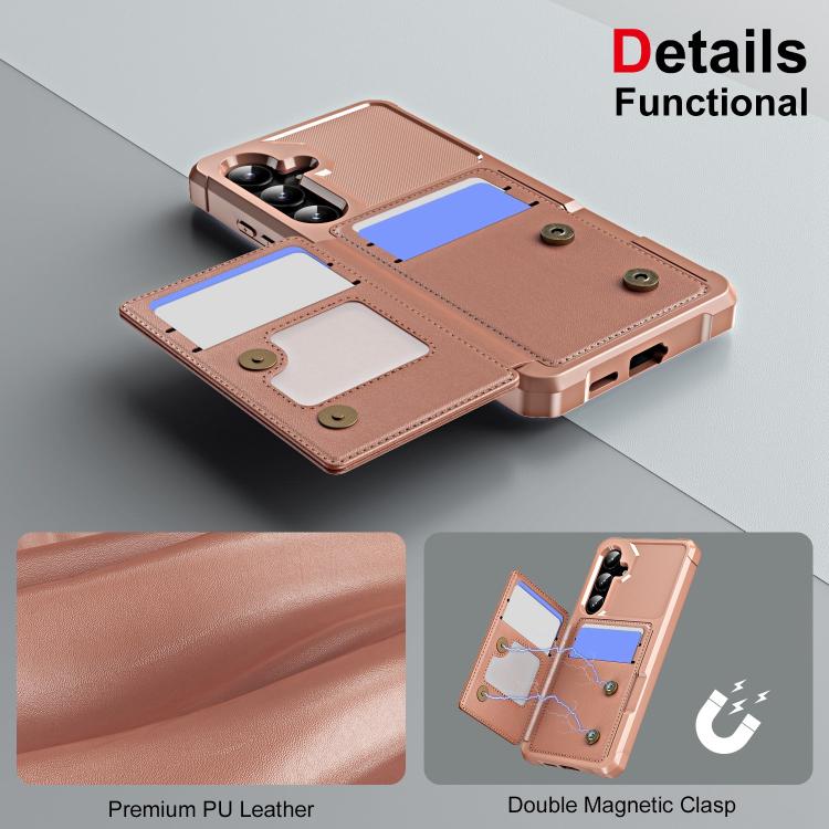 For Samsung Galaxy A55 5G Horizontal Flip Card Bag Holder Leather Phone Case