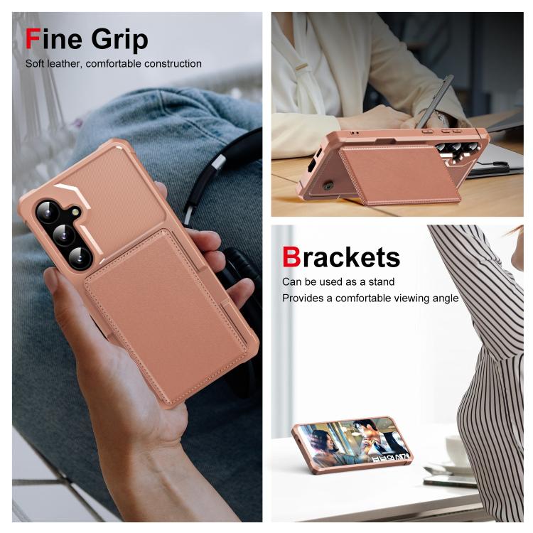 For Samsung Galaxy A55 5G Horizontal Flip Card Bag Holder Leather Phone Case