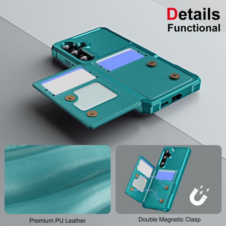 For Samsung Galaxy A55 5G Horizontal Flip Card Bag Holder Leather Phone Case