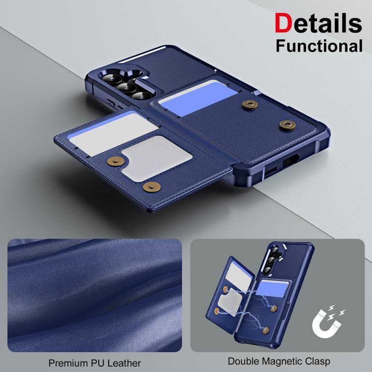 For Samsung Galaxy A55 5G Horizontal Flip Card Bag Holder Leather Phone Case