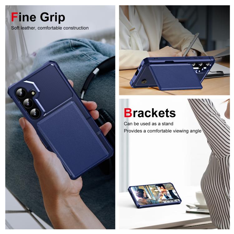 For Samsung Galaxy A55 5G Horizontal Flip Card Bag Holder Leather Phone Case