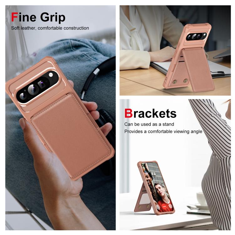 For Google Pixel 9 Pro XL Vertical Flip Card Bag Holder Leather Phone Case