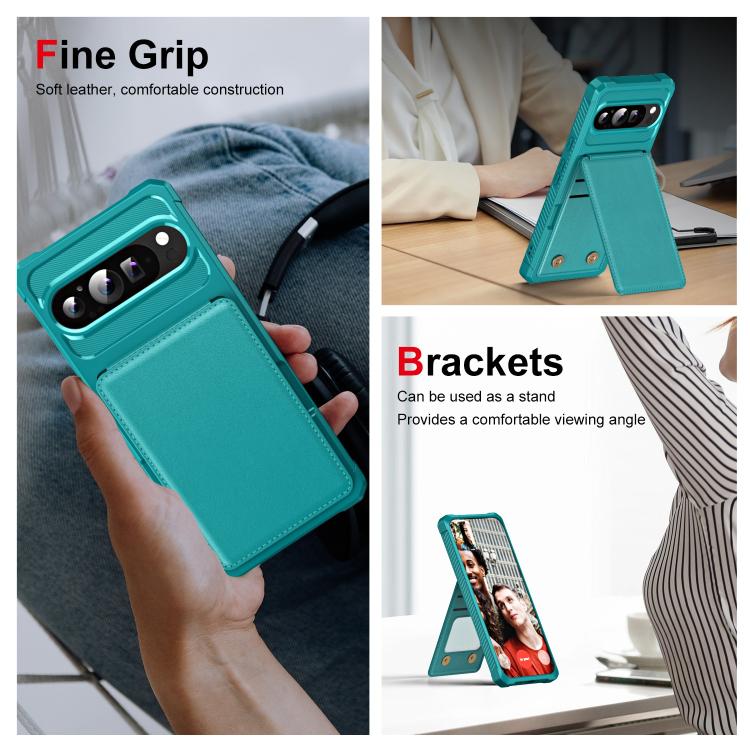 For Google Pixel 9 Pro XL Vertical Flip Card Bag Holder Leather Phone Case