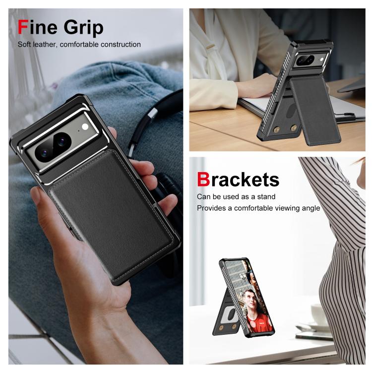 For Google Pixel 8 Vertical Flip Card Bag Holder Leather Phone Case