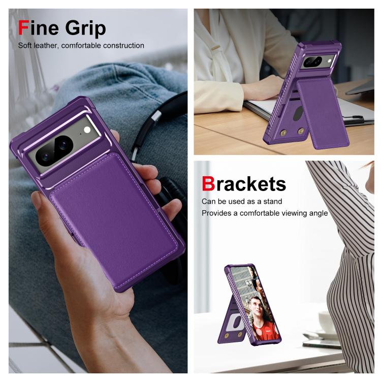For Google Pixel 8 Vertical Flip Card Bag Holder Leather Phone Case
