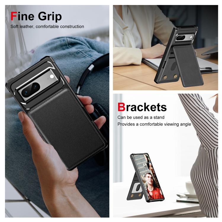 For Google Pixel 7 Vertical Flip Card Bag Holder Leather Phone Case