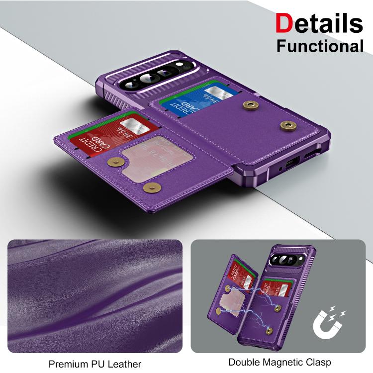For Google Pixel 9 Pro XL Horizontal Flip Card Bag Holder Leather Phone Case