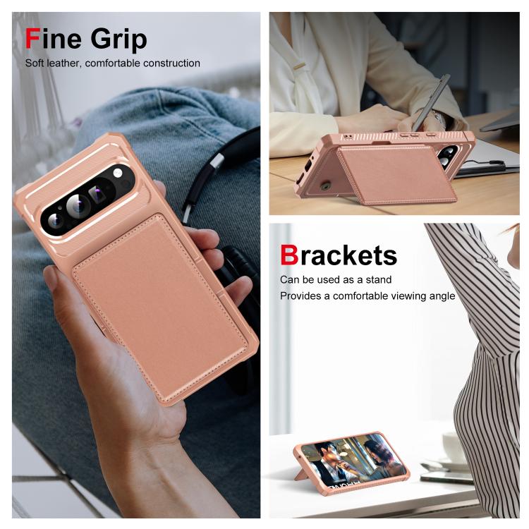 For Google Pixel 9 Pro XL Horizontal Flip Card Bag Holder Leather Phone Case