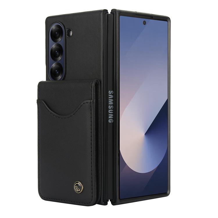 For Samsung Galaxy Z Fold5 AwQuer RFID Vertical Flip Card Bag Holder Leather Phone Case
