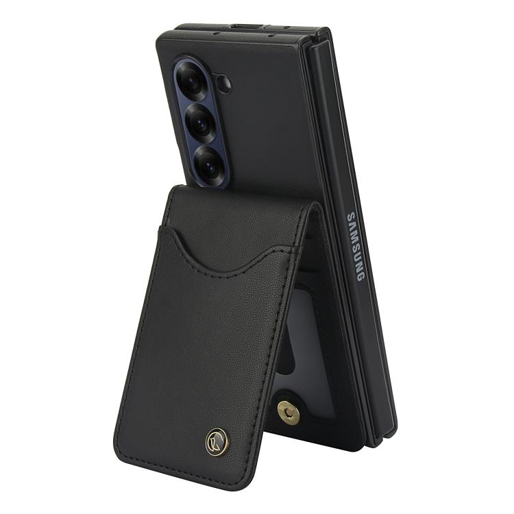 For Samsung Galaxy Z Fold5 AwQuer RFID Vertical Flip Card Bag Holder Leather Phone Case