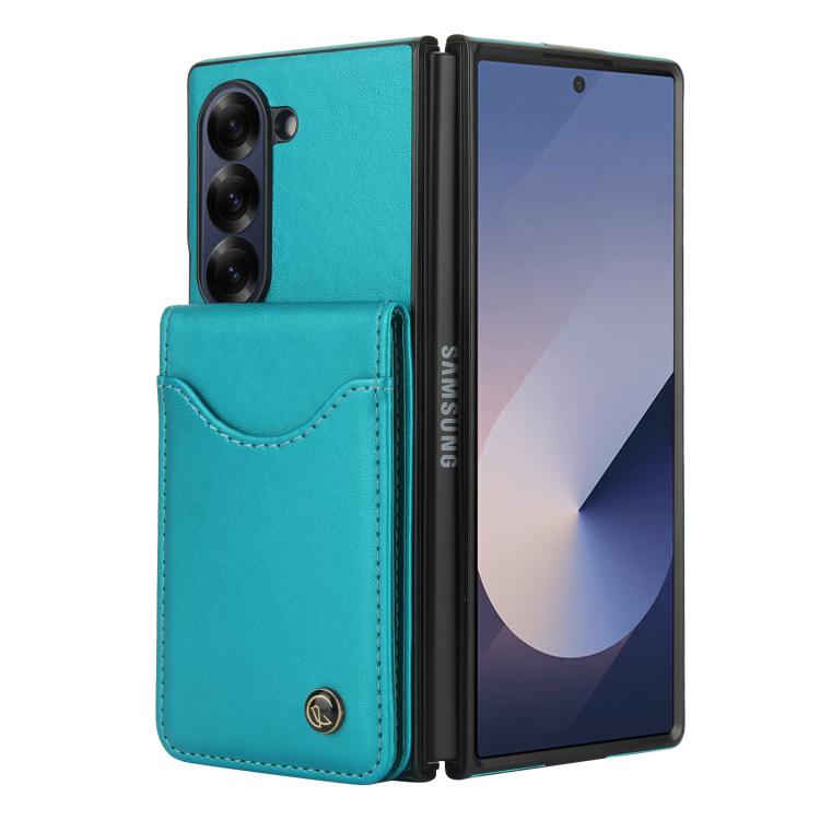 For Samsung Galaxy Z Fold5 AwQuer RFID Vertical Flip Card Bag Holder Leather Phone Case