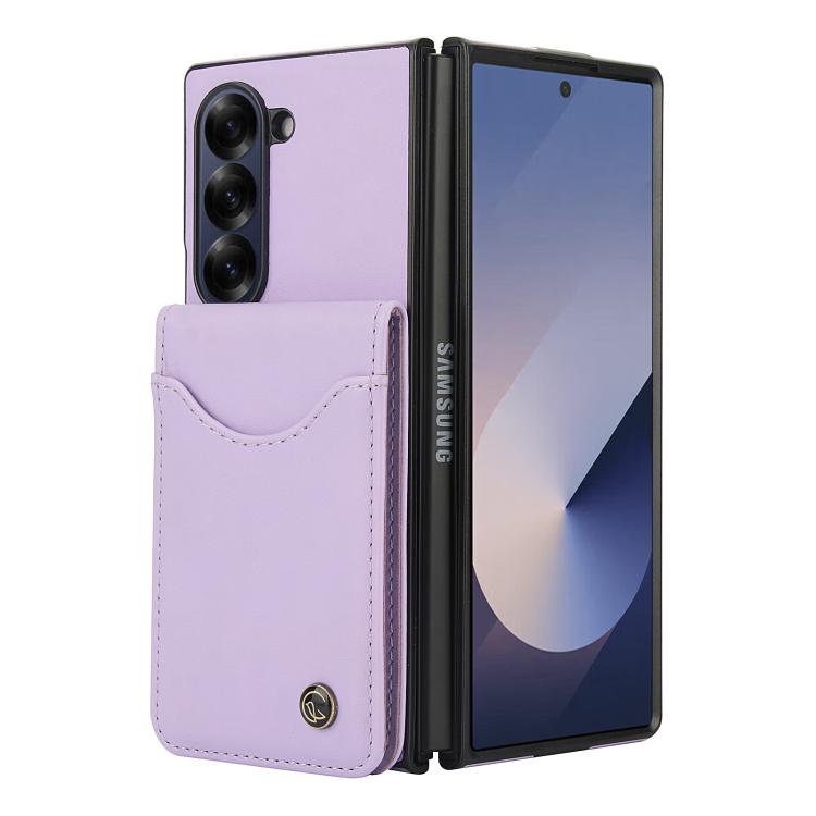 For Samsung Galaxy Z Fold5 AwQuer RFID Vertical Flip Card Bag Holder Leather Phone Case