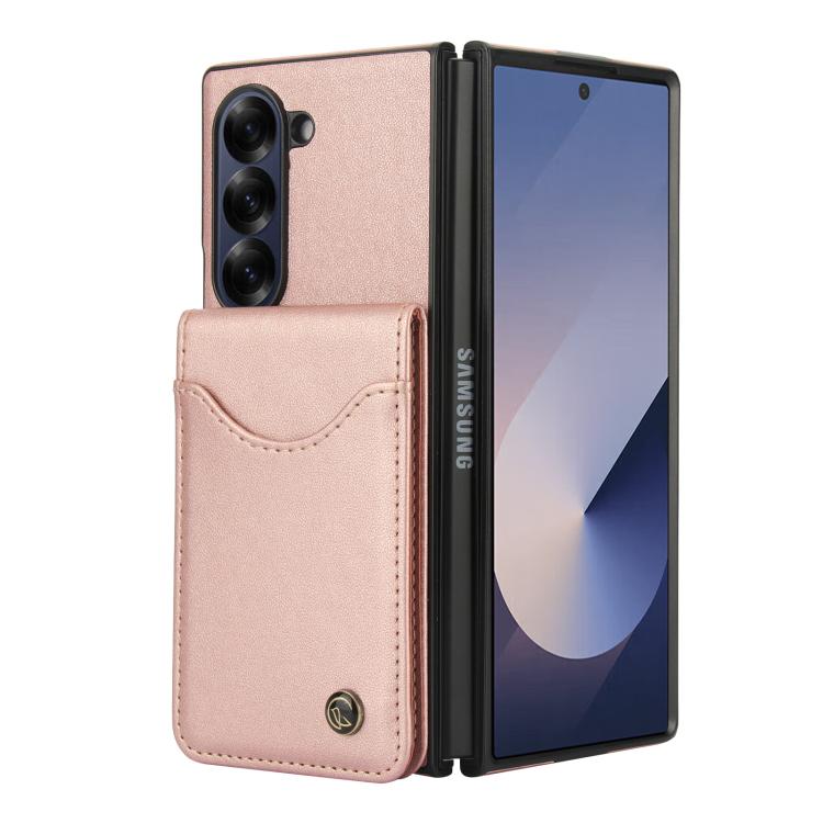 For Samsung Galaxy Z Fold5 AwQuer RFID Vertical Flip Card Bag Holder Leather Phone Case