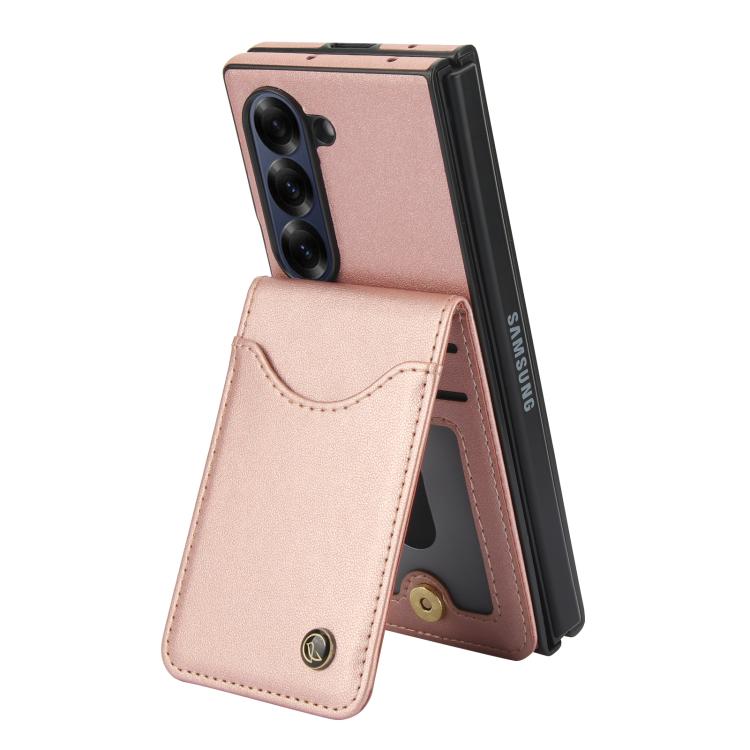 For Samsung Galaxy Z Fold5 AwQuer RFID Vertical Flip Card Bag Holder Leather Phone Case
