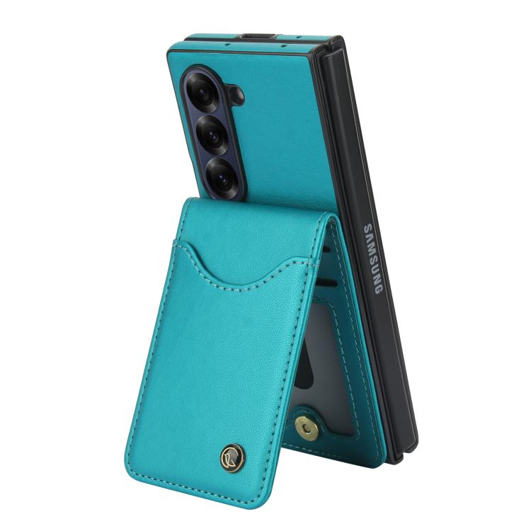For Samsung Galaxy Z Fold6 AwQuer RFID Vertical Flip Card Bag Holder Leather Phone Case