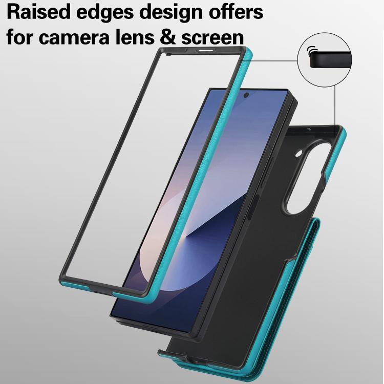 For Samsung Galaxy Z Fold6 AwQuer RFID Vertical Flip Card Bag Holder Leather Phone Case