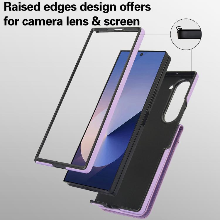 For Samsung Galaxy Z Fold6 AwQuer RFID Vertical Flip Card Bag Holder Leather Phone Case