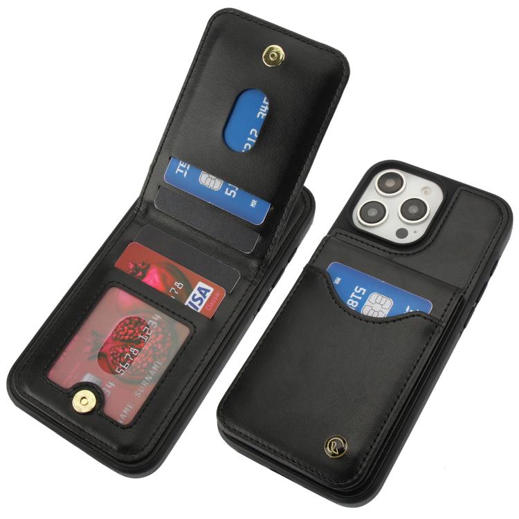 For iPhone 16 Pro Max AwQuer Vertical Flip Card Bag Holder Leather Phone Case