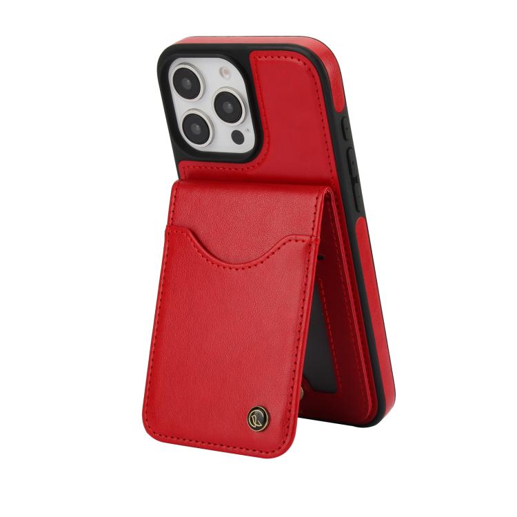 For iPhone 16 Pro Max AwQuer Vertical Flip Card Bag Holder Leather Phone Case